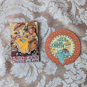 Mary Engelbreit Magnets Lot of 2 Vintage It's Good to Be Queen + Princess